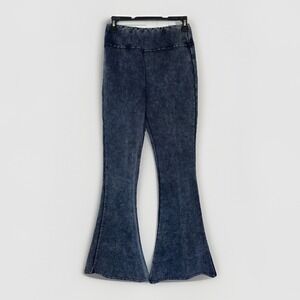 Earthbound Trading Bell Bottom Pants Flare Denim Look Pull On Boho Womens Medium